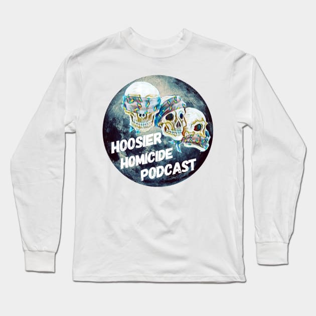 Three Skulls moon logo Long Sleeve T-Shirt by Hoosierhomicide